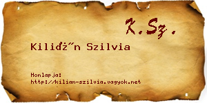 Kilián Szilvia névjegykártya