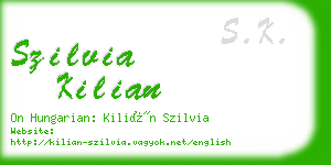 szilvia kilian business card